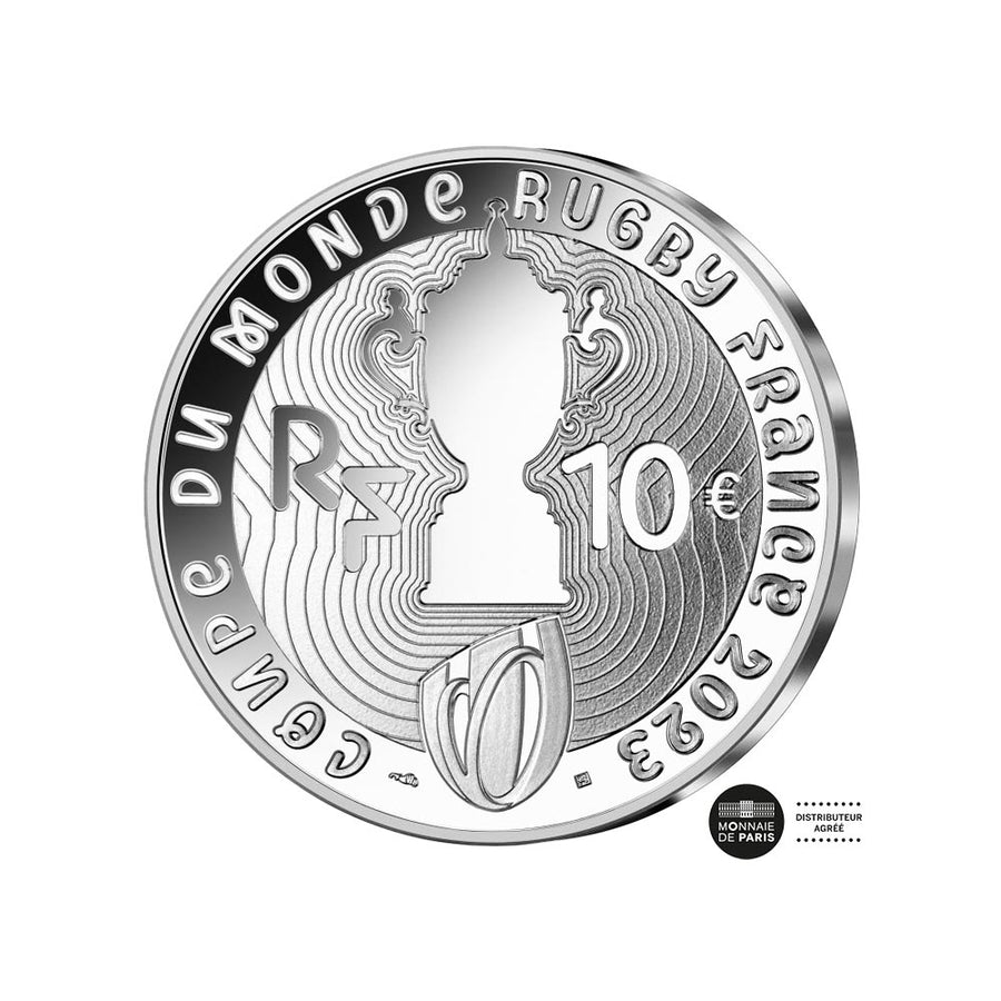 coupe du monde du rugby 10 euro argent revers