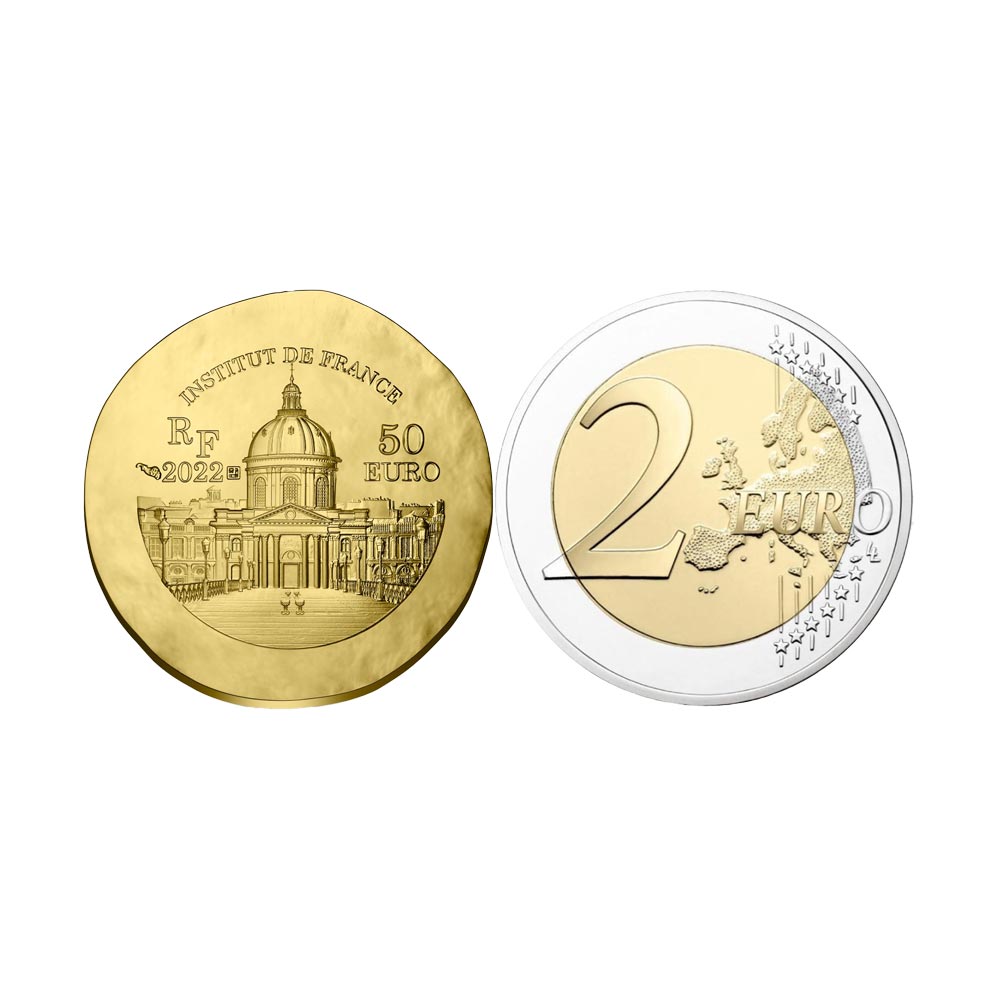 Albert 1er - veel 2 valuta's van € 50 be en 2 € be - 2022