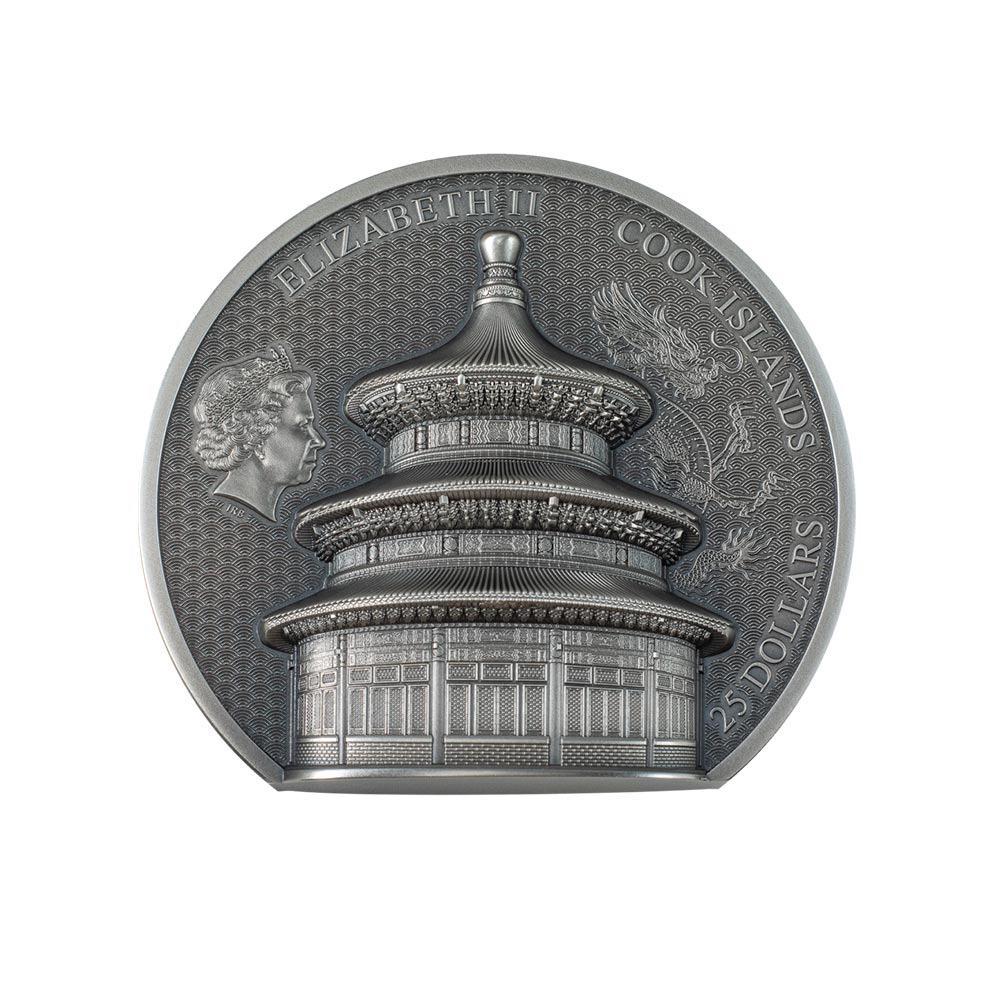 Temple of Heaven - Beijing - 25 Dollar Silver 5 Oz currency - 2023