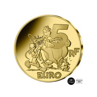 Asterix - 5 euros da moeda 1/2G Gold - Idéfix - seja 2022