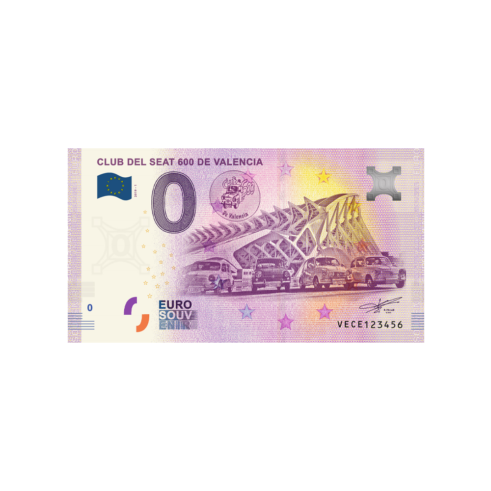 Souvenir -Ticket von null Euro - Club del Sitz 600 von Valencia - Spanien - 2019