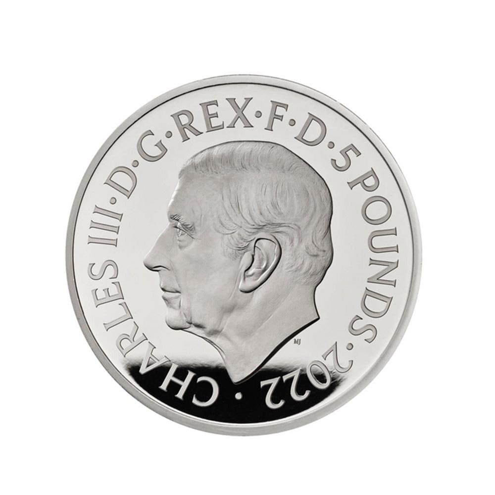 Sua Majestade Rainha Elizabeth II - Currency de 5 libras - BU 2022
