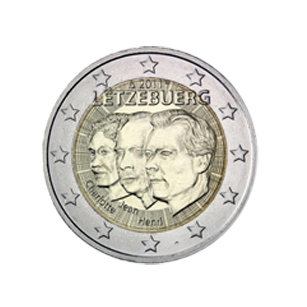 In coincidenza Lussemburgo 2011 - 2 Euro Commemorative - 50 ° anniversario dell'adesione al trono del Grand Duke Jean
