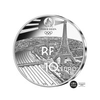 Paris 2024 Jogos Olímpicos - Place de la Concorde - Moeda de € 10 dinheiro - seja 2022