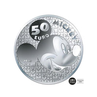 Mickey door de eeuwen heen - munten van € 50 zilver 5 oz - zijn 2016