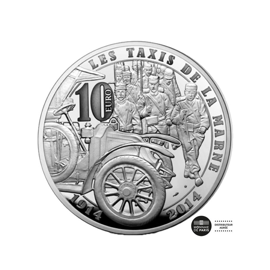 Première Guerre Mondiale - Les Taxis de la Marne - Monnaie de 10€ Argent - BE 2014
