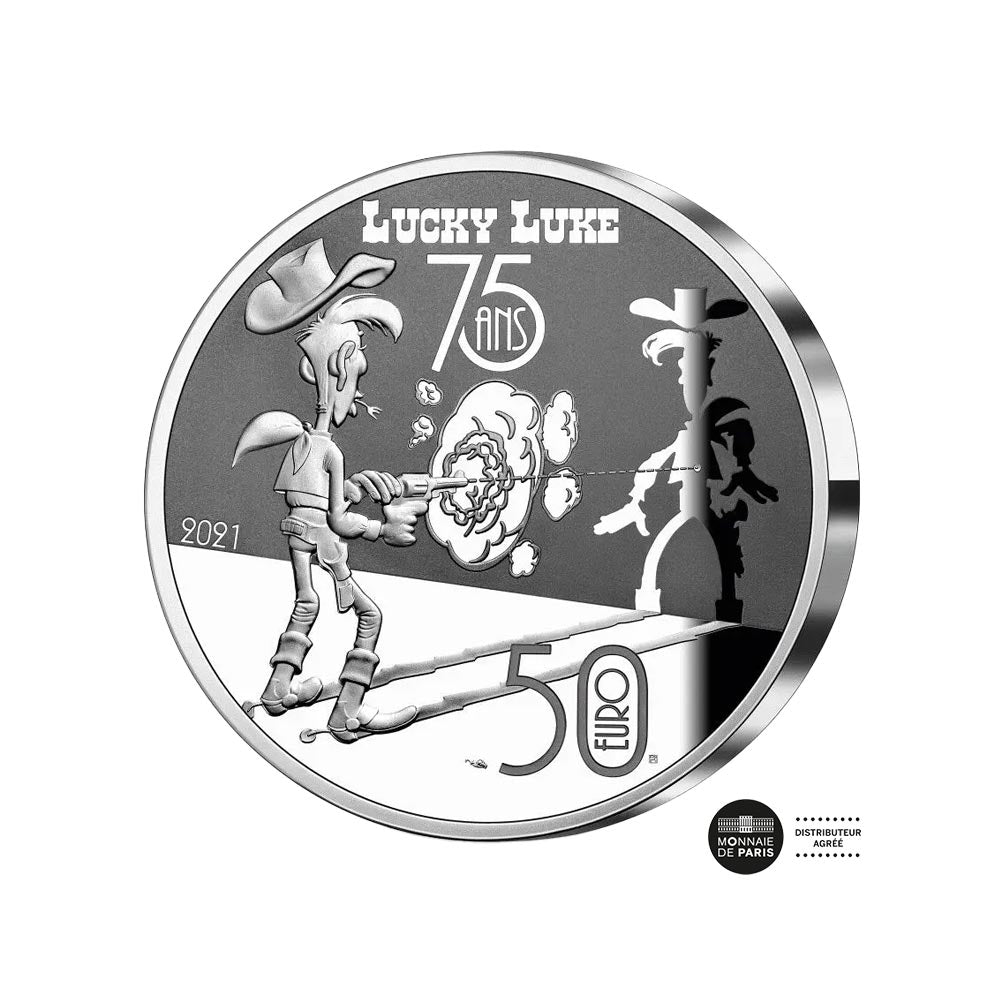 Lucky Luke - valuta di € 50 argento 5 oz - be 2021