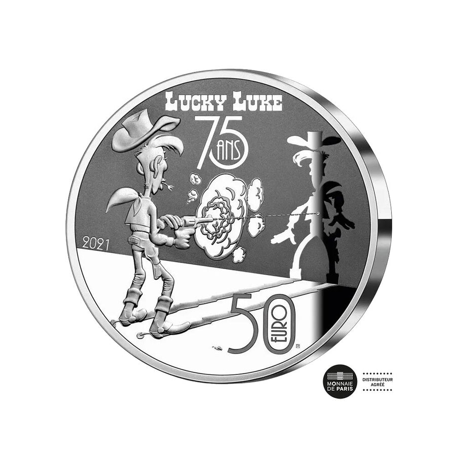 Lucky Luke - Monnaie de 50€ Argent 5 Oz - BE 2021