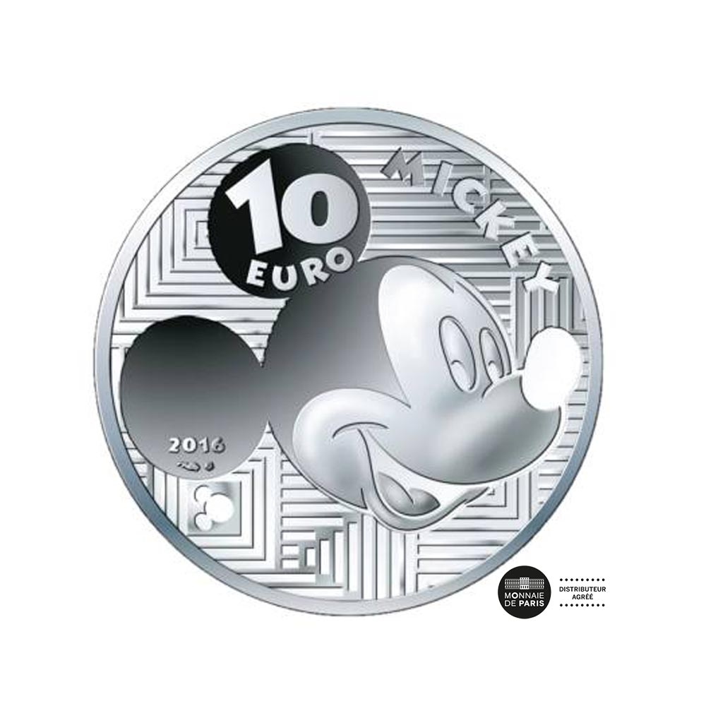 Mickey à travers les âges - Monnaie de 10 euro Argent - BE 2016