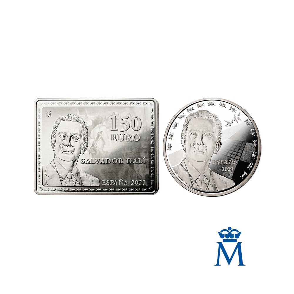 Salvador Dali - Lot de 2 monnaies de 150 et 10 Euro Argent - BE 2021