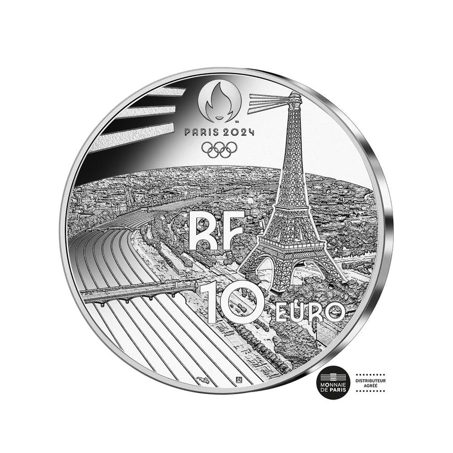 Paris Games Olímpicos 2024 - L'Opéra Garnier - Moeda de € 10 prata - seja 2022