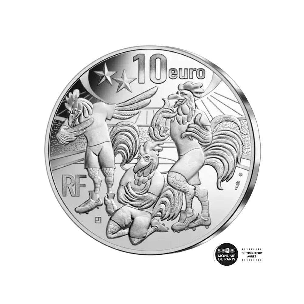 France World Champion - Currency of € 10 Silver Quality BE - Vintage 2018