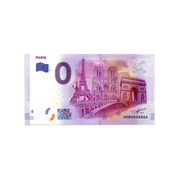 Billet souvenir de zéro euro - Paris - France - 2016