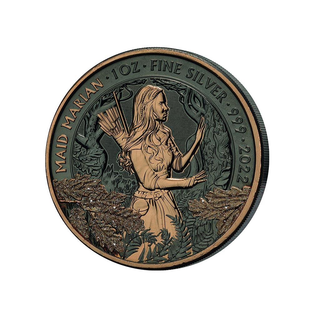 Golden Enigma Premium - Robin Hood - veel 3 valuta's van 2 pond zilver - BU 2021/2022