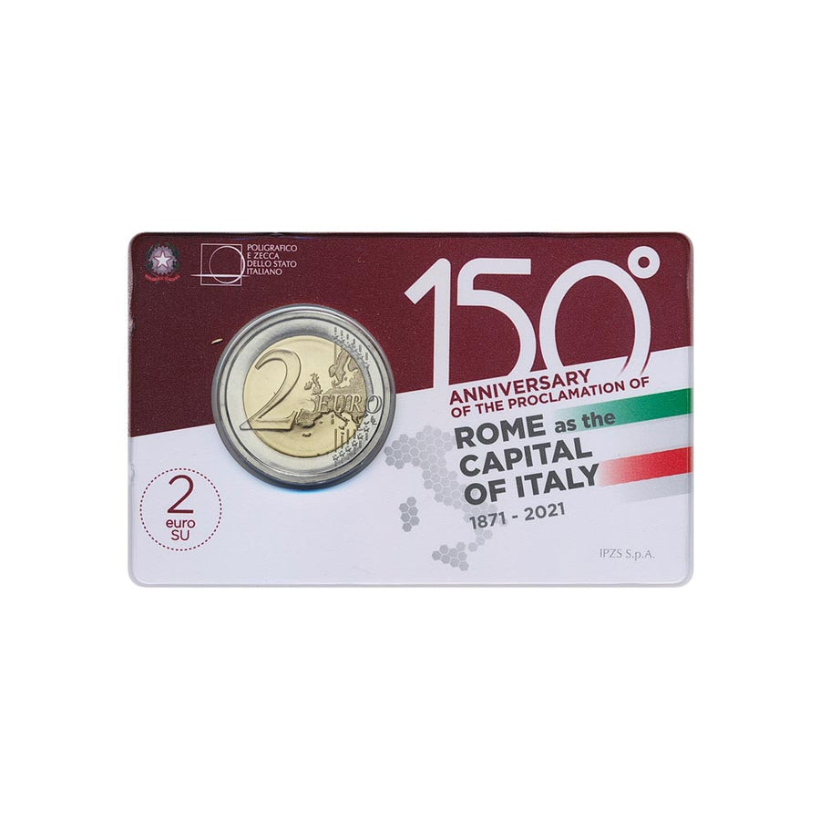 Italy 2021 - Coincard 150th anniversary of the institution of Rome, capital of Italy