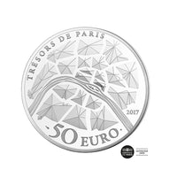 Trésors de Paris - Statue de la Liberté Grenelle - Monnaie de 50€ Argent - BE 2017