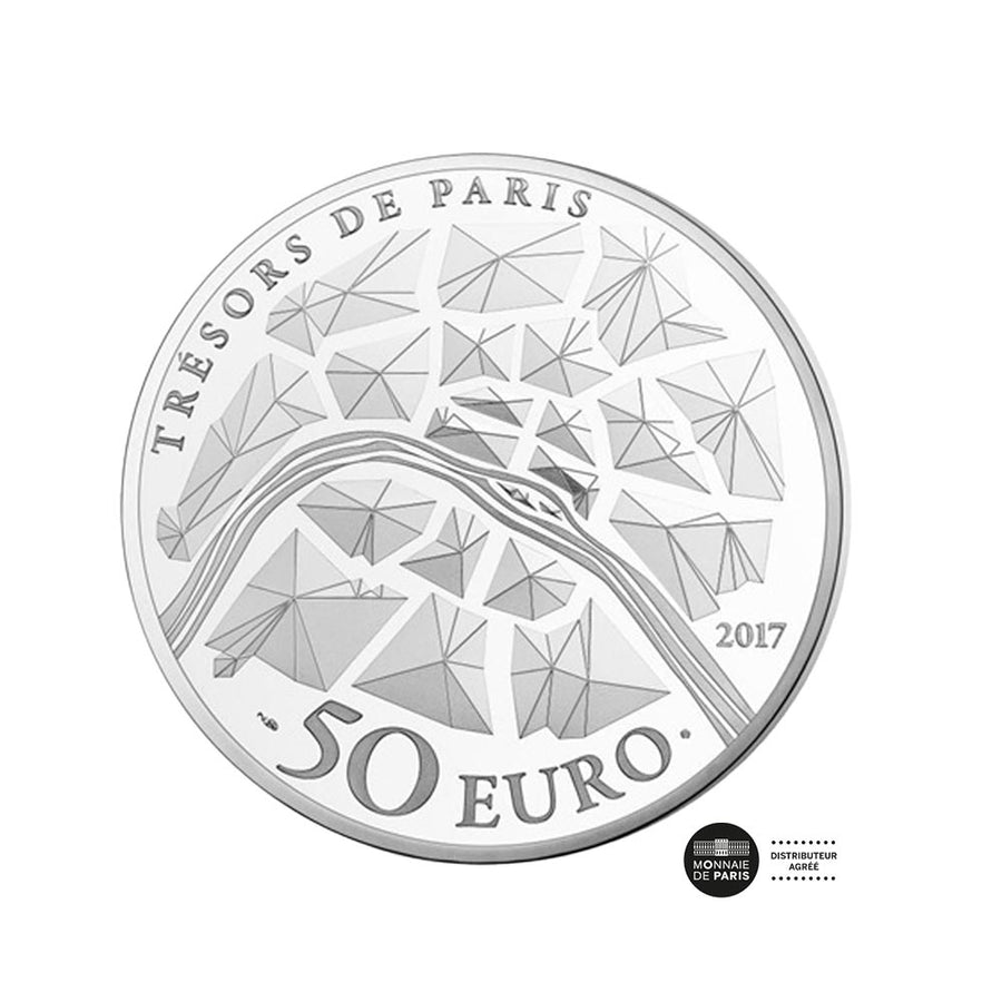 Tesouros de Paris - Estátua da Liberty Grenelle - Moeda de € 50 dinheiro - seja 2017