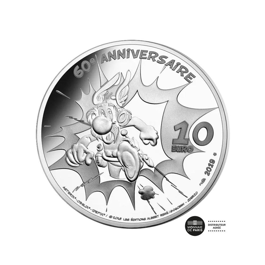 Asterix - Moeda de € 10 Silver - Idéfix - seja 2019