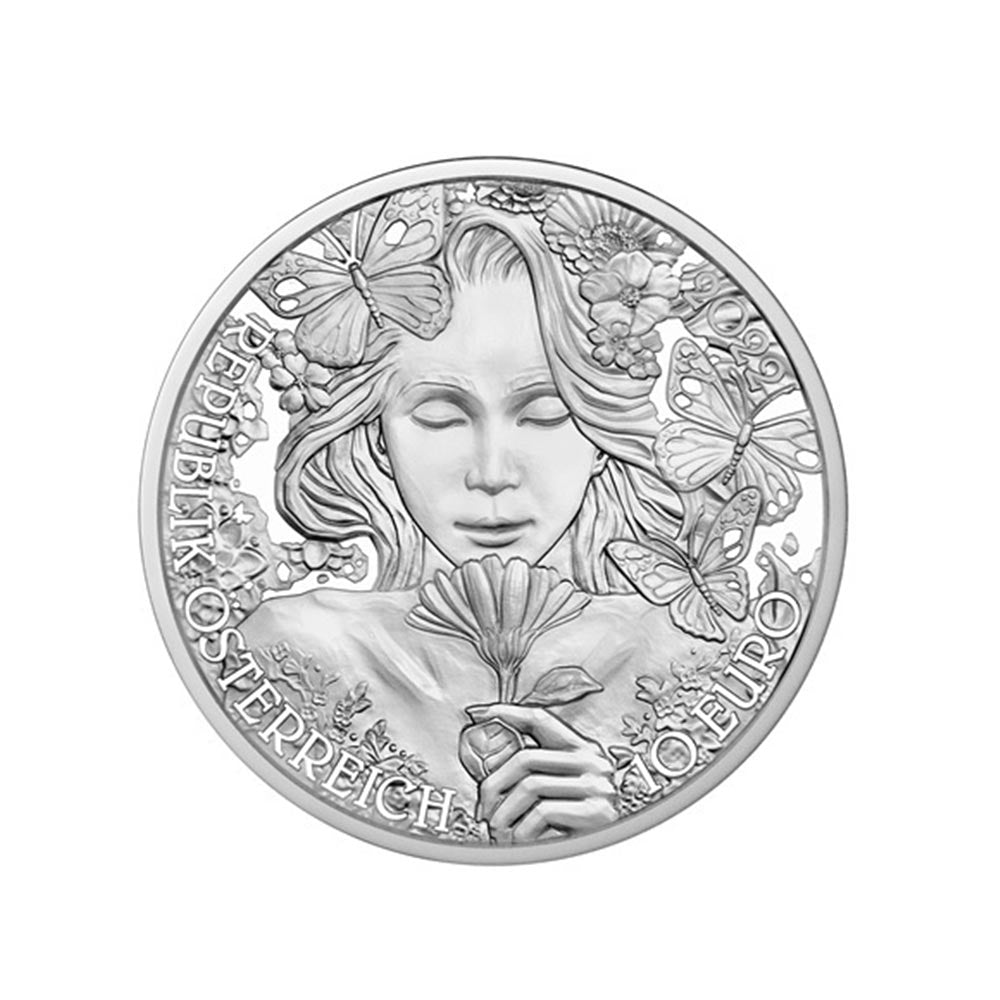 Le Langage des Fleurs - Autriche - Monnaie de 10€ - BE 2022