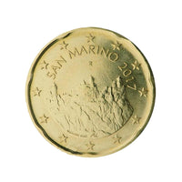 Rolo de 40 peças de 20 centavos - Saint Marin - 2017