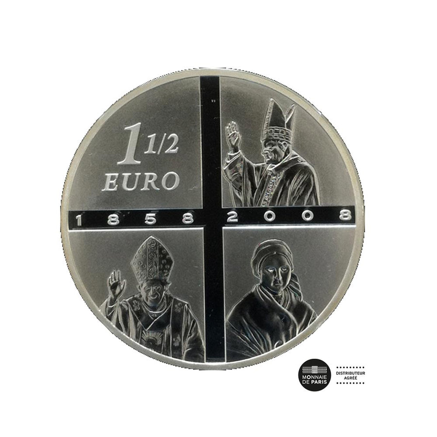 Lourdes - valuta di 1,5 euro d'argento - BE 2008