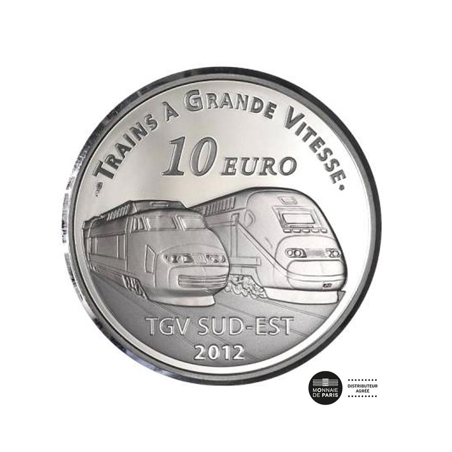 Gare de Lyon Saint Exupéry - Monnaie de 10€ Argent - BE 2012