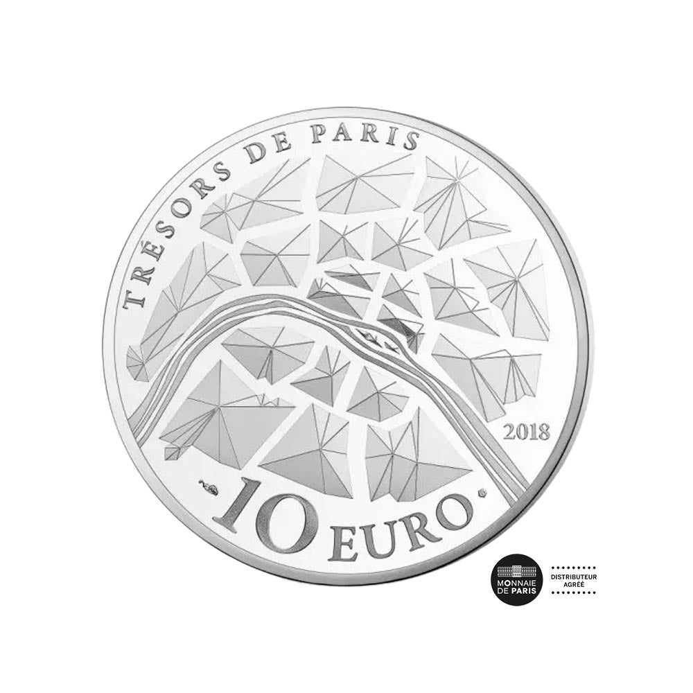 Tesouros de Paris - Pont Alexandre III - Moeda de € 10 prata - seja 2018