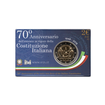 2 euro 70 ème anniversaire de la constitution italienne 2018 