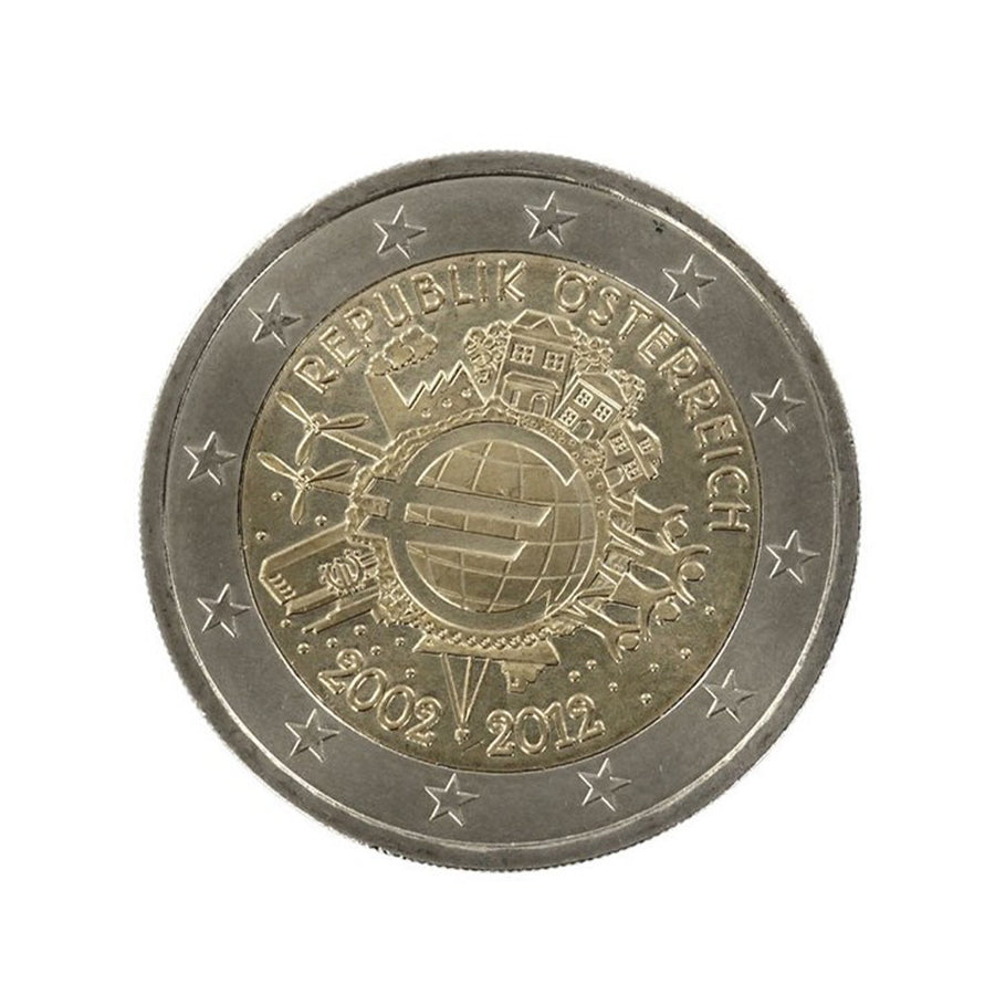 Österreich 2012 - 2 Euro -Gedenk - 10 Jahre der Euro