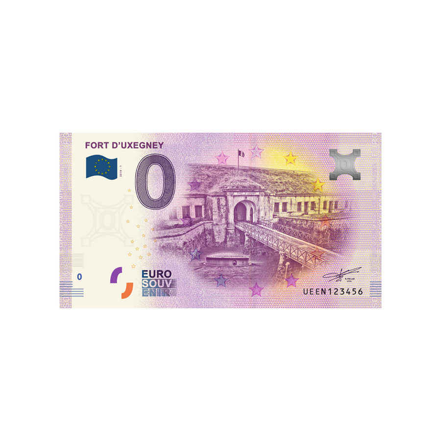 Bilhete de lembrança de zero a euro - Fort d'Uxegney - França - 2019