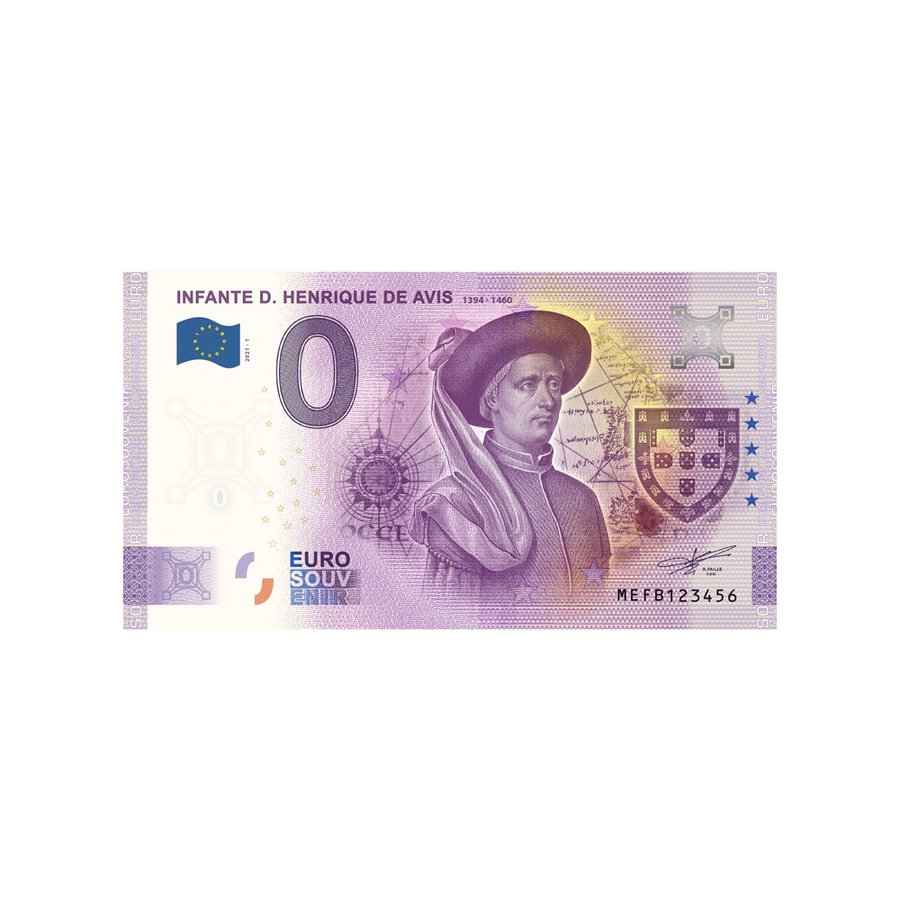 Billet souvenir de zéro euro - Infante D. Henrique de Avis - Portugal - 2021