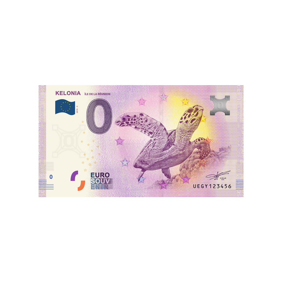 Bilhete de lembrança de zero para euro - Kelonia - França - 2019
