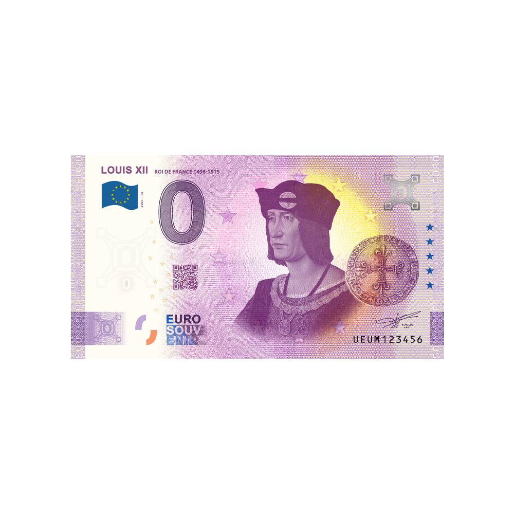 Bilhete de lembrança de zero para euro - Luís XII - França - 2021