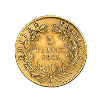 5 Francs Gold - Napoleão III Cabeça Laureada