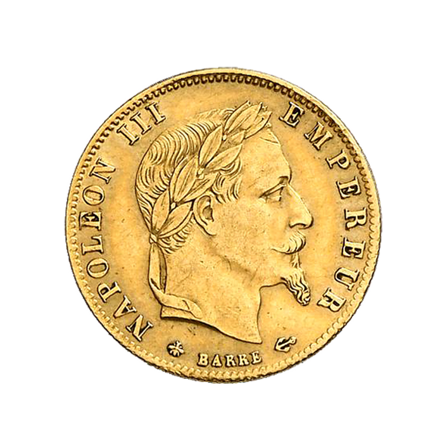 5 francs gold - napoleon III laureate head