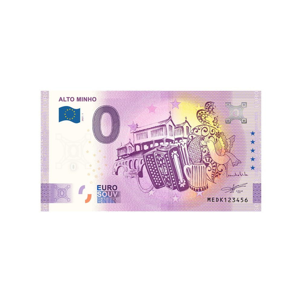 Billet souvenir de zéro euro - Alto Minho - Portugal - 2021