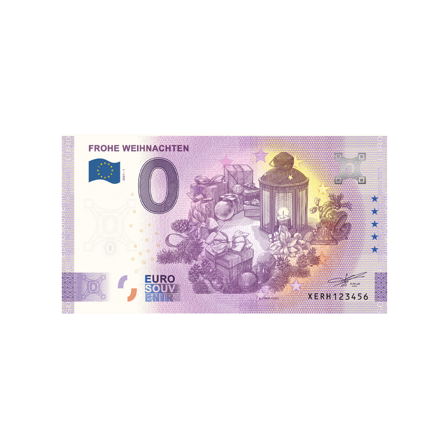 Souvenir ticket from zero to Euro - Frohe Weihnachten - Germany - 2021