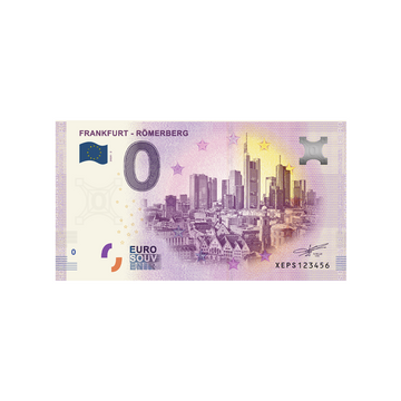 Bilhete de lembrança de zero a euro - Frankfurt - Römerberg - Alemanha - 2020