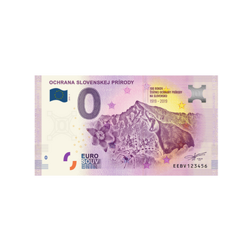 Souvenir Ticket van Zero Euro - Ochrana Slovenskej Primody - Slowakia - 2019