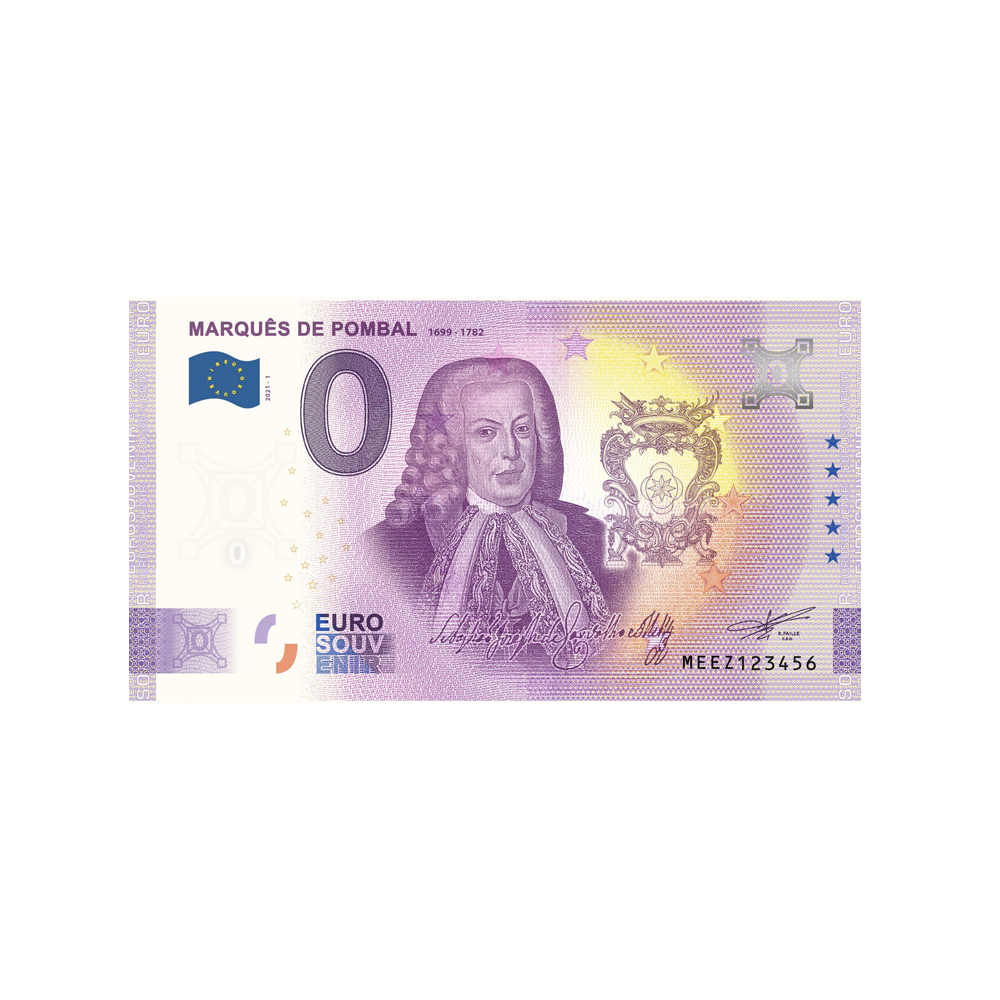 Billet souvenir de zéro euro - Marquês de Pombal - Portugal - 2021