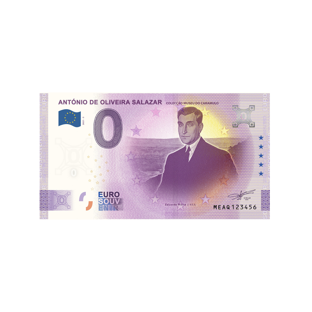 Bilhete de lembrança de Zero Euro - Antonio de Oliveira Salazar - Portugal - 2021