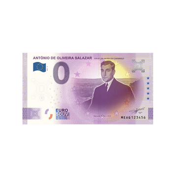 Souvenir ticket from zero Euro - Antonio de Oliveira Salazar - Portugal - 2021