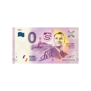 Bilhete de lembrança de zero para euro - svit - eslováquia - 2019