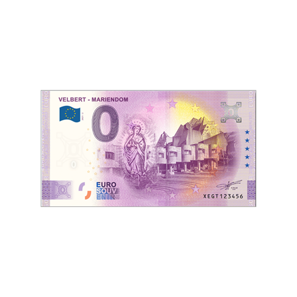 Souvenir -ticket van nul tot euro - Velbert - Mariendom - Duitsland - 2021