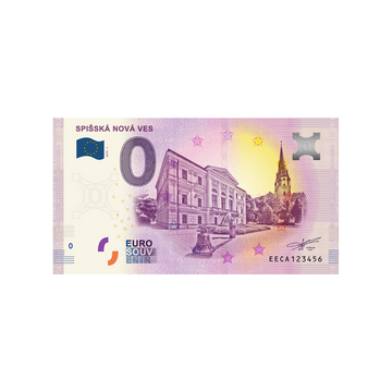 Bilhete de lembrança de zero euro - spisska Nova Ves - Eslováquia - 2019