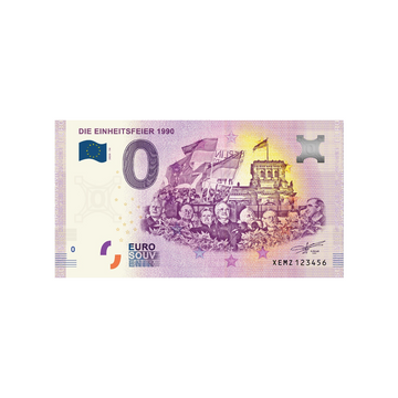Souvenir -Ticket von null Euro - Die Einheitsfeier 1990 - Deutschland - 2021