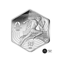 Pariser Olympischen Spiele 2024 - 10 € hexagonales Silber