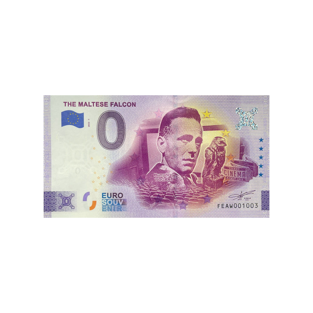Bilhete de lembrança de zero a euro - o falcão maltês - Malta - 2022