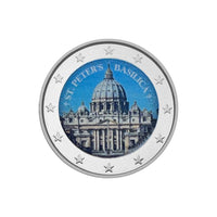 2 EURO Comemorativo - Saint -Pierre Basílica - Colorizada