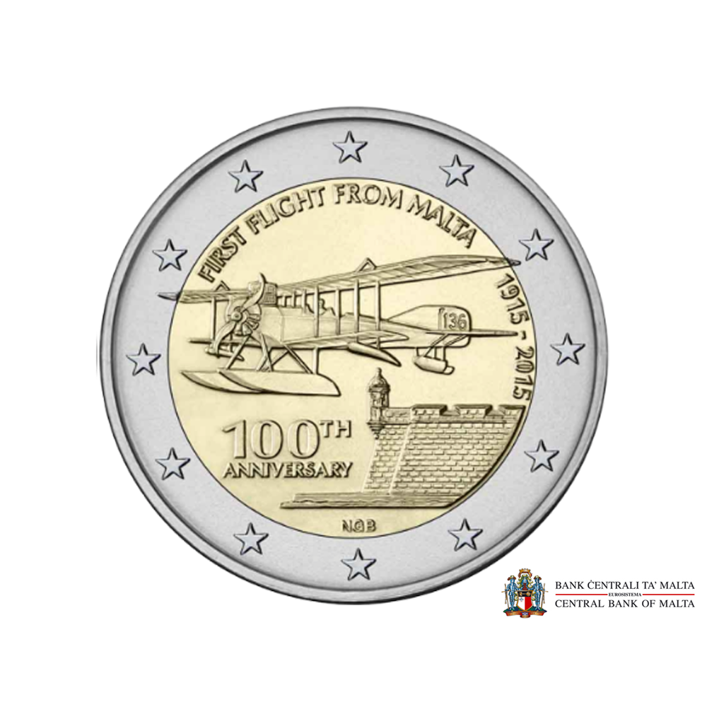 Malta 2015 - 2 Euro Gedenk - Erster Flug